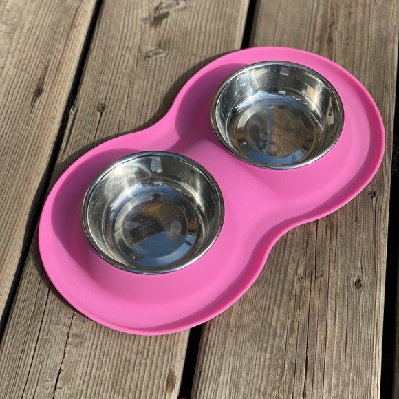 Fou Fou Dog Silicone Dog/Cat Bowls PINK - Picture 2 of 4
